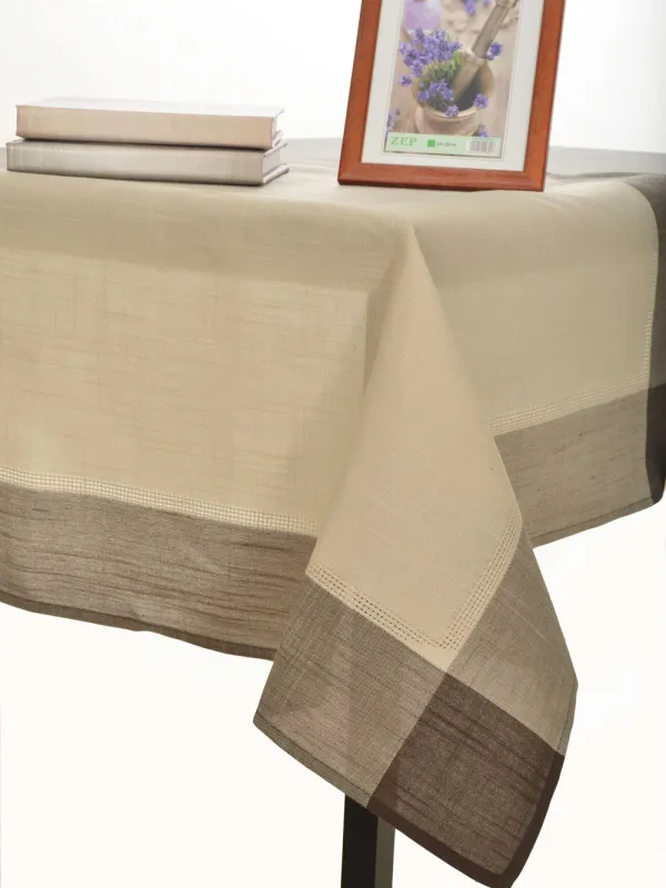 Προϊόν τραπεζομάντηλα nx031 (135cm x 135cm) γκρί καφέ γωνία Εικόνα