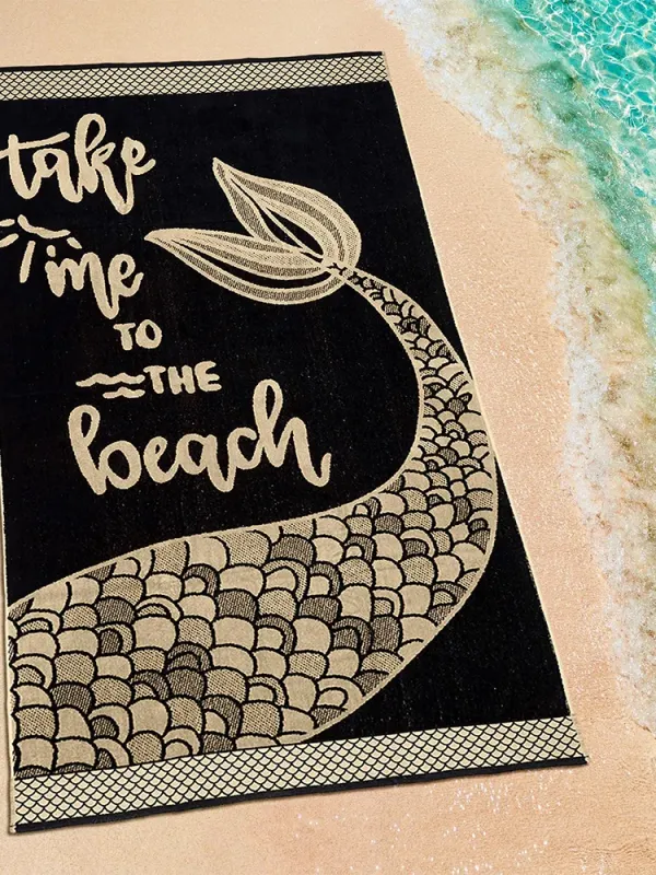 Προϊόν LINO ΠΕΤΣΕΤΑ ΘΑΛΑΣΣΗΣ BEACH TIME BLACK-WHITE 86X160 Εικόνα