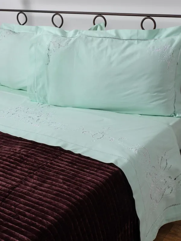 Προϊόν ΧΕΙΡΟΠΟΙΗΤΟ ΚΟΦΤΟ ΣΕΝΤΟΝΙ 800 ΤΕΣΣΑΡΩΝ ΤΕΜΑΧΙΩΝ (225CM X 270CM) ΠΡΑΣΙΝΟ Εικόνα