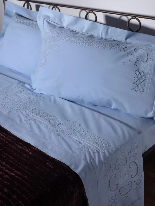 Προϊόν ΧΕΙΡΟΠΟΙΗΤΟ ΣΕΝΤΟΝΙ 710 ΤΕΣΣΑΡΩΝ ΤΕΜΑΧΙΩΝ (225CM X 270CM) ΣΙΕΛ Εικόνα