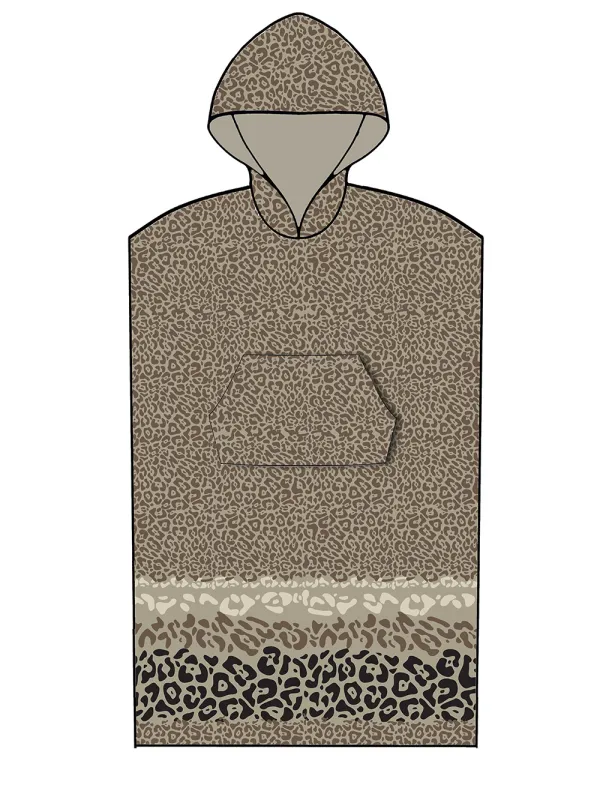 Προϊόν Poncho Θαλάσσης με κουκούλα LEOPARD BROWN Small - Medium Εικόνα