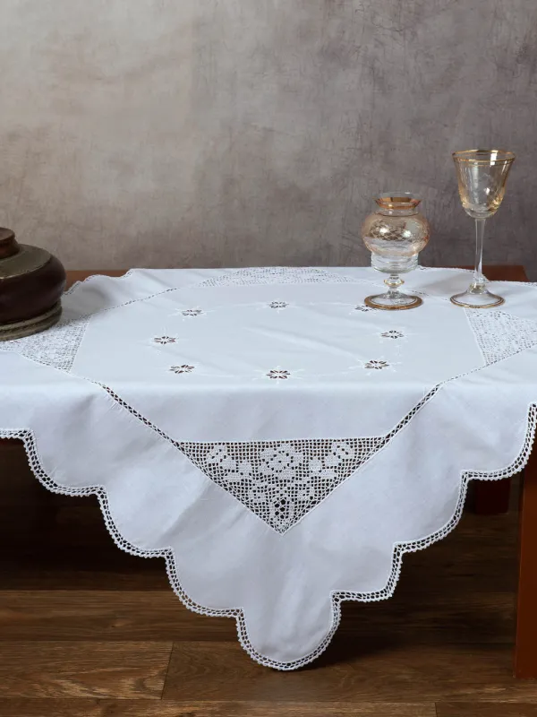 Προϊόν Καρέ με πλεκτό 1155 (90cm x 90cm) λευκό Εικόνα