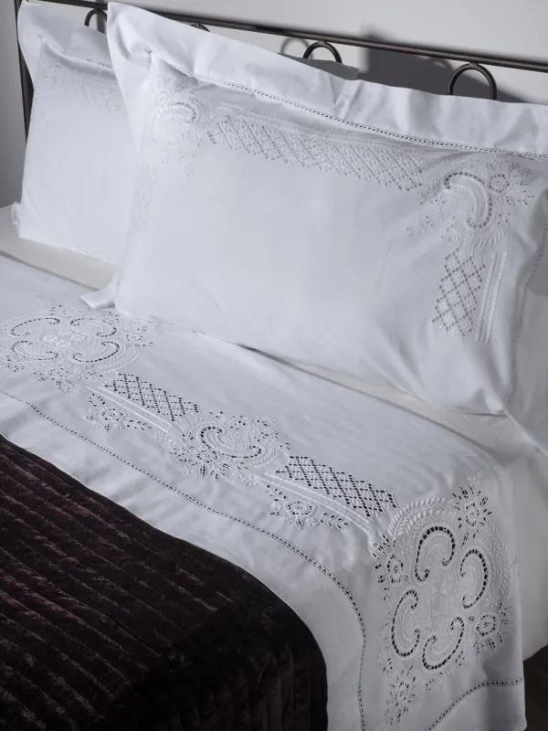 Προϊόν ΧΕΙΡΟΠΟΙΗΤΟ ΣΕΝΤΟΝΙ 710 ΤΡΙΩΝ ΤΕΜΑΧΙΩΝ (225CM X 270CM) ΛΕΥΚΟ Εικόνα