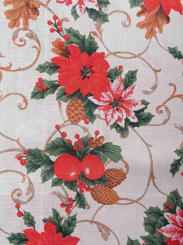Προϊόν χριστουγεννιάτικο τραπεζομάντηλο ( 140cm x 180cm) 326 αλεξανδρινό Εικόνα