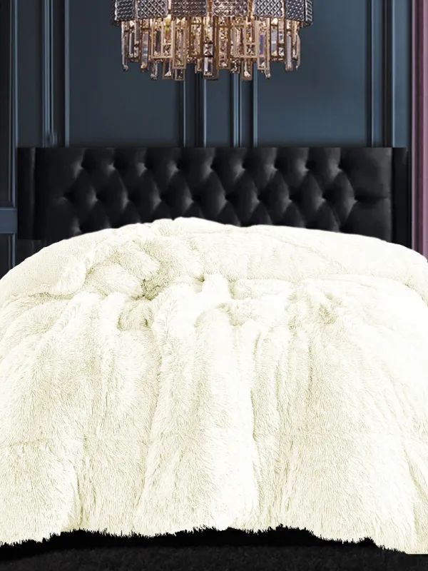 Προϊόν Κουβερτοπάπλωμα μαλλιαρό (220cm x 240cm) λευκό Εικόνα