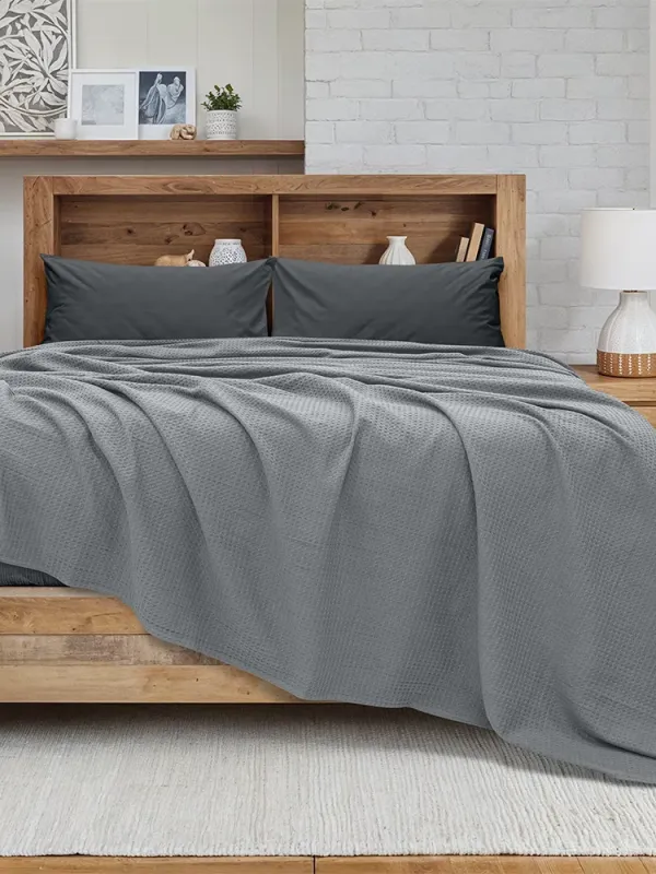 Προϊόν LINO Κουβέρτα King Size (240x260) Πικέ Cocoon Γκρι Εικόνα