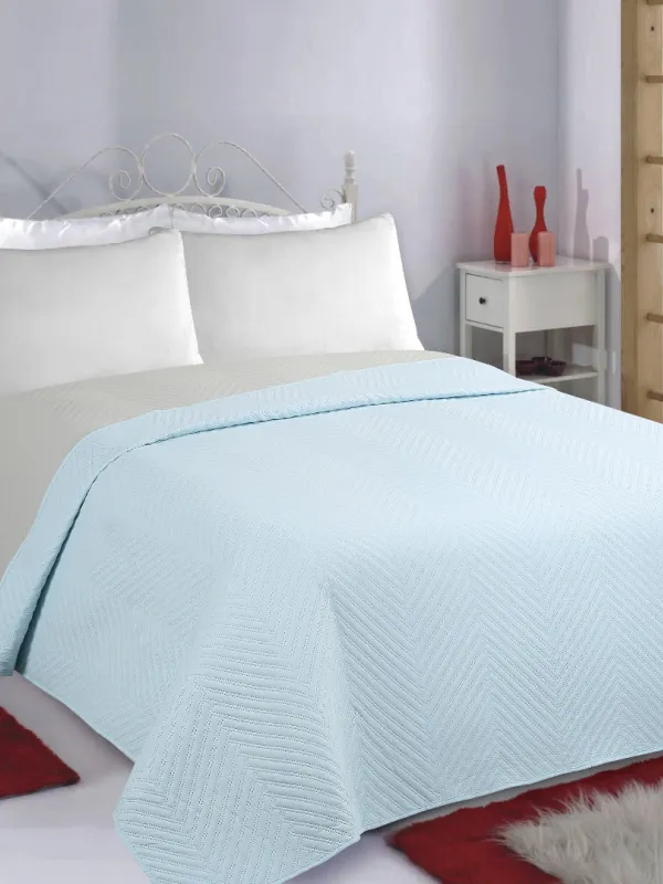 Προϊόν ΚΟΥΒΕΡΛΙ σετ (240cm x 260cm) BONES sky blue/ grey Εικόνα