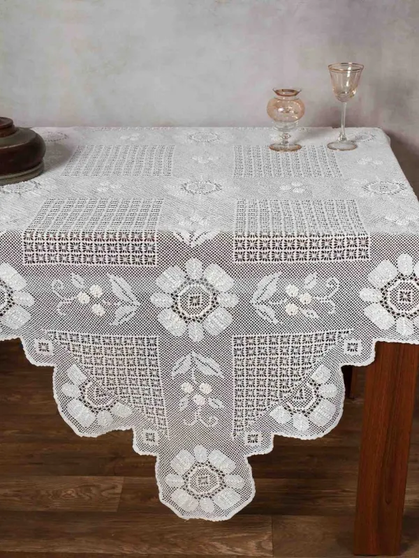 Προϊόν Μερσεριζέ πλεκτό τραπεζοκαρέ 4567 (140cm x 140cm) μπέζ Εικόνα