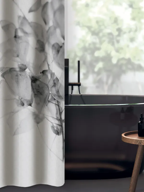 Προϊόν Κουρτίνα Μπάνιου Des 118 Grey με Κρίκους  Εικόνα