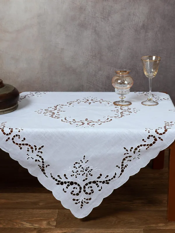 Προϊόν Χειροποίητο κοφτό καρέ ng542 (90cm x 90cm) λευκό Εικόνα