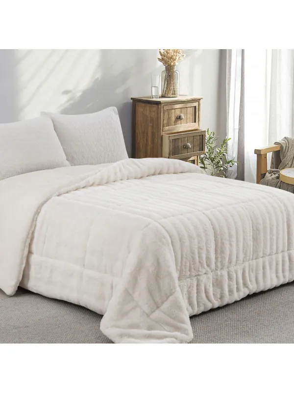 Προϊόν ΚΟΥΒΕΡΤΟΠΑΠΛΩΜΑ ΓΟΥΝΑ/FLANNEL ΜΟΝΟ 160X220 ADAM HOME (920) WHITE Εικόνα