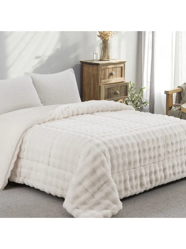 Προϊόν ΚΟΥΒΕΡΤΟΠΑΠΛΩΜΑ ΓΟΥΝΑ/FLANNEL ΥΠΕΡΔΙΠΛΟ 220X240 ADAM HOME (910) WHITE Εικόνα