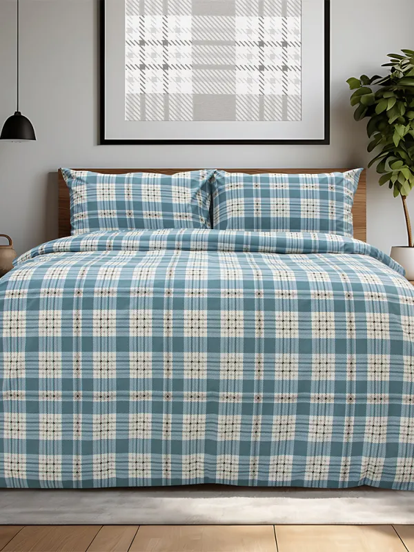 Προϊόν LINO Σετ Σεντόνια Υπέρδιπλα με Λάστιχο (165x200+32) Panier Μπλε Εικόνα