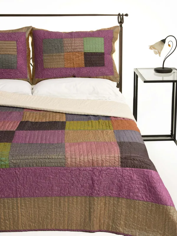 Προϊόν ΚΟΥΒΕΡΛΙ σετ (220cm x 240cm + 2 x 50cm x 70cm) 6153 μώβ Εικόνα