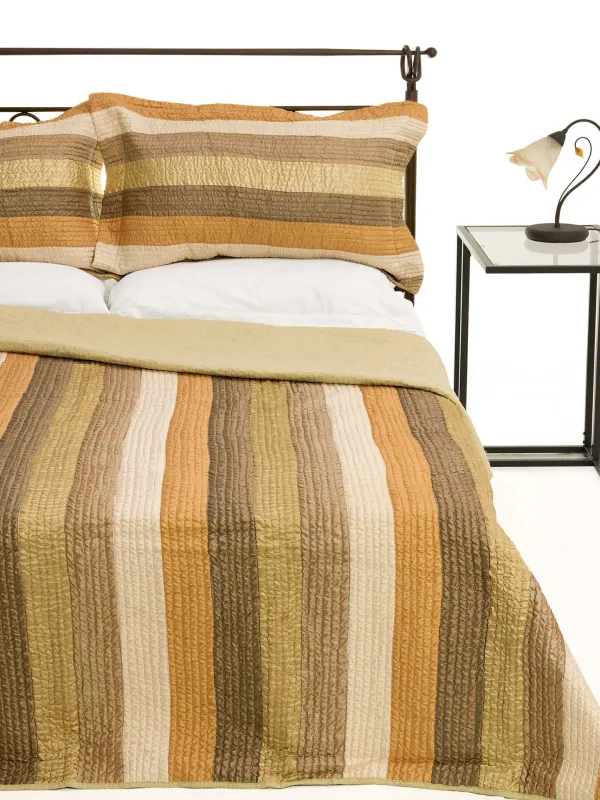 Προϊόν ΚΟΥΒΕΡΛΙ σετ (220cm x 240cm + 2 x 50cm x 70cm)  6329 λαδί Εικόνα