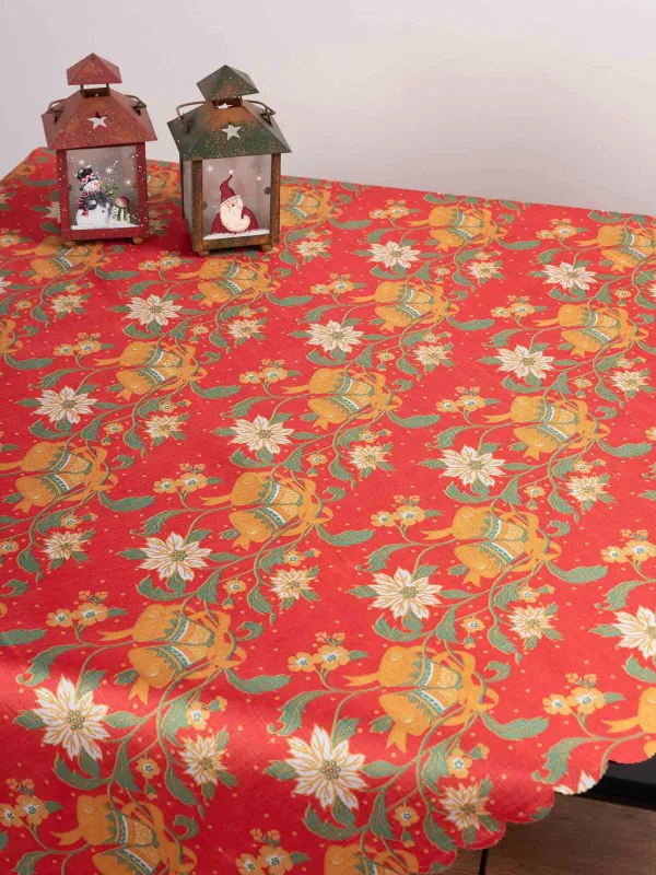 Προϊόν χριστουγεννιάτικο καρέ (90cm x 90cm)  326 κόκκινες καμπάνες Εικόνα