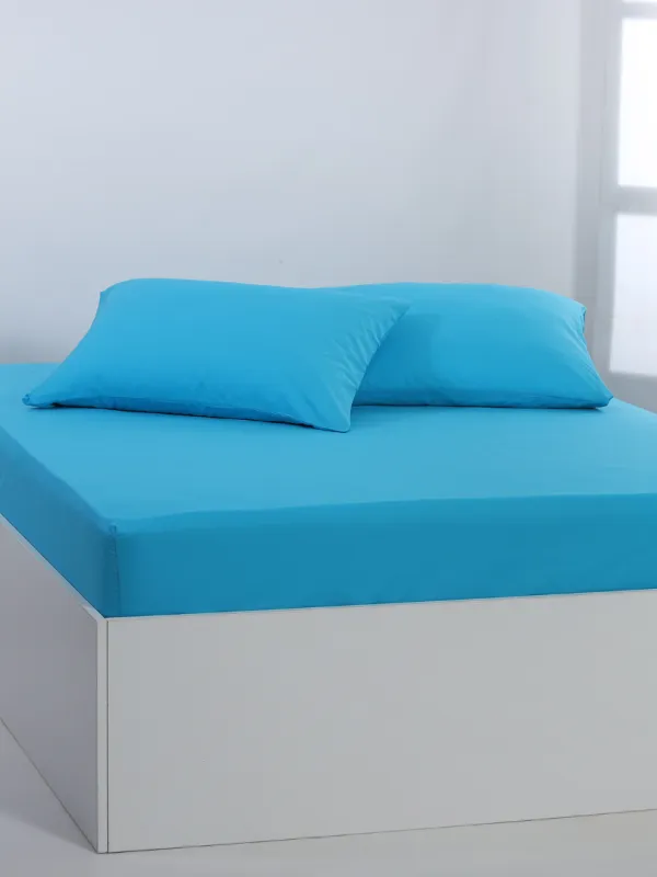 Προϊόν Βαμβακερό σεντόνι essentials (165cm x 267cm) river blue Εικόνα