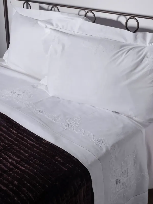 Προϊόν ΧΕΙΡΟΠΟΙΗΤΟ ΣΕΝΤΟΝΙ 4480 ΤΡΙΩΝ ΤΕΜΑΧΙΩΝ (225CM X 270CM) ΛΕΥΚΟ Εικόνα