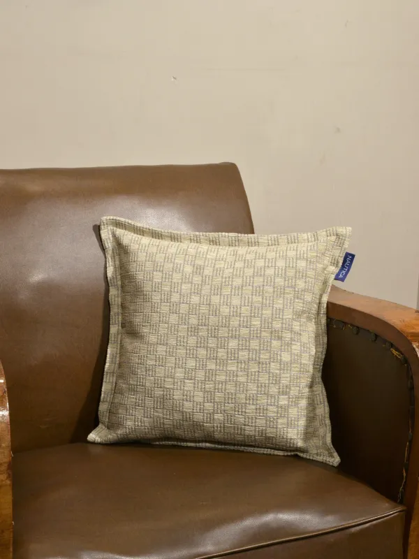 Προϊόν Μαξιλαροθήκη Διακοσμητική 43x43 Σενίλ Μπεζ Καρρώ Εικόνα