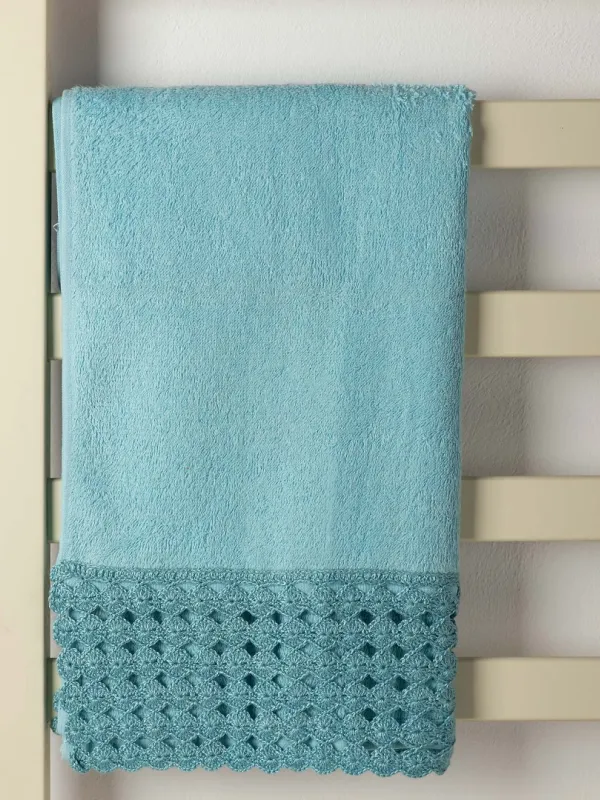 Προϊόν Πετσέτα Σώματος (100cm x 150cm) με δαντέλα μπλε Εικόνα