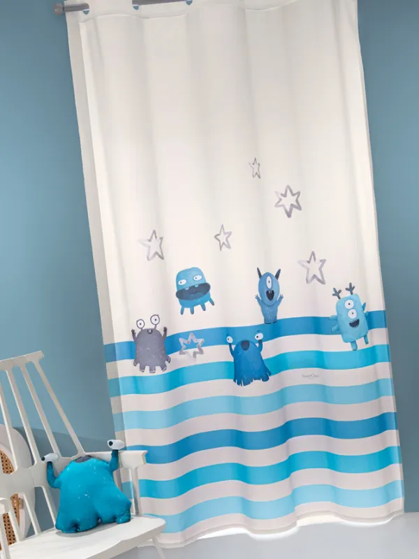 Προϊόν Κουρτίνα Soft - Touch Monsters Blue με Τρουκς  Εικόνα