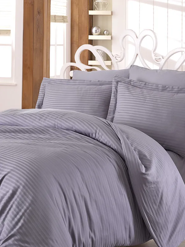 Προϊόν ΝΕΧΤ 3194 ΠΑΠΛΩΜΑ  100%CΟΤ SΑΤΙΝ SΤRΙΡΕ  220Χ240 - Γκρι Εικόνα