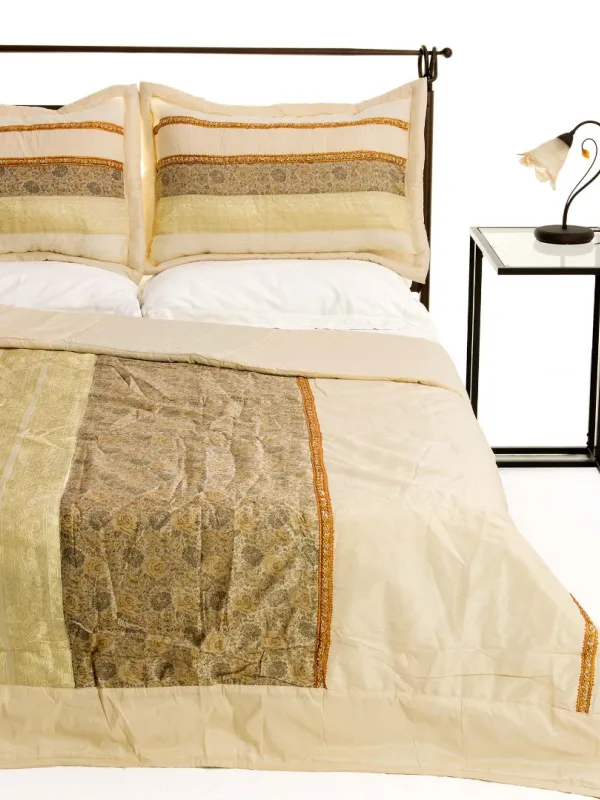 Προϊόν ΚΟΥΒΕΡΛΙ σετ (220cm x 240cm + 2 x 50cm x 70cm) TAJ MAHAL ivory Εικόνα