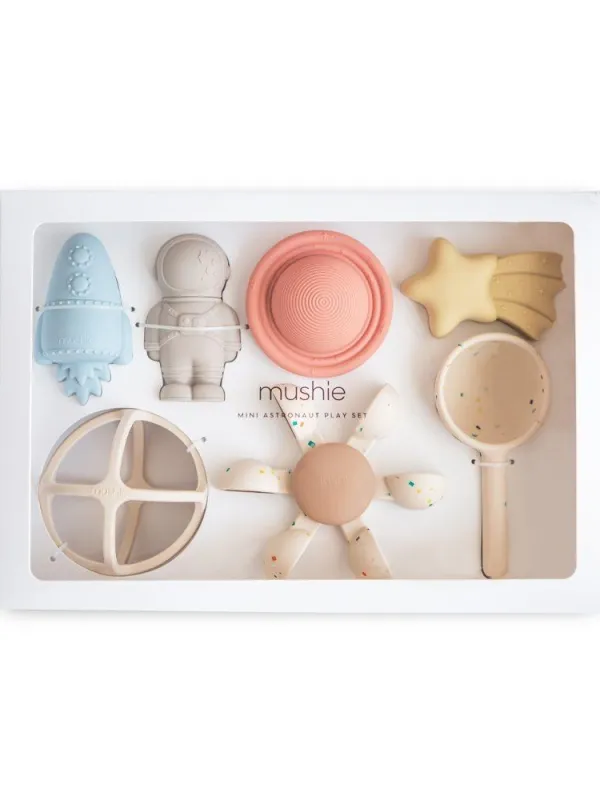 Προϊόν Σετ Δώρου 7 Παιχνιδιών Μπάνιου Σιλικόνης Mini Austronaut - Mushie Εικόνα