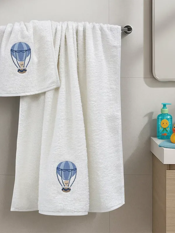 Προϊόν LINO Σετ Πετσέτες Παιδικές 2τμχ (50x90,70x140) Paloncino Λευκό/Μπλε Εικόνα