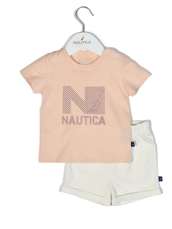 Προϊόν Design 16 Σετ T-Shirt & Shorts Jersey Salmon/Ecru 68cm 3-6 μηνών Εικόνα
