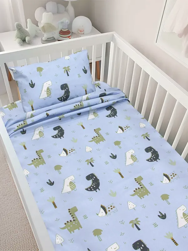 Προϊόν LINO BEBE ΣΕΤ ΣΕΝΤΟΝΙΑ DINO FOREST PETROL 120X180 Εικόνα