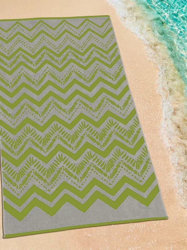 Προϊόν LINO ΠΕΤΣΕΤΑ ΘΑΛΑΣΣΗΣ ZIGZAGE LGREY-GREEN 86X160 Εικόνα