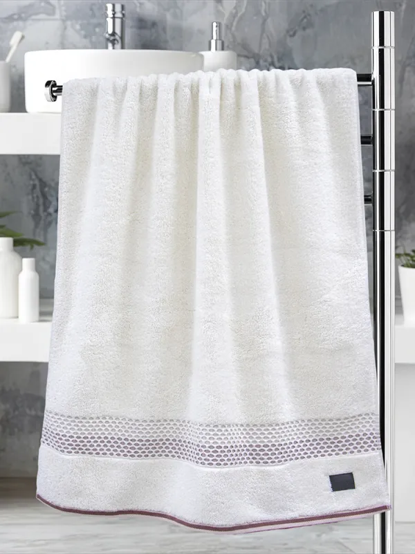 Προϊόν LINO Πετσέτα Σώματος (70x140) Igalo Λευκό/Ροζ Εικόνα