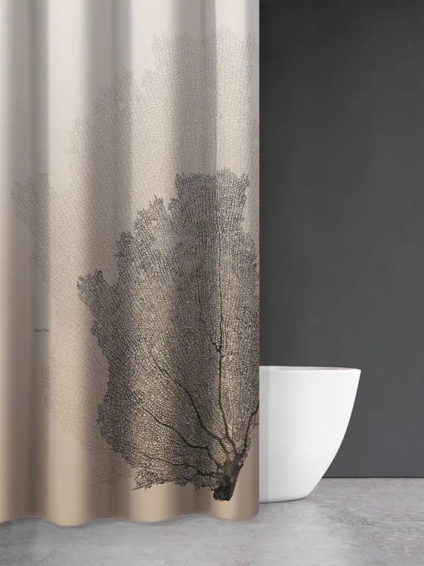 Προϊόν Κουρτίνα Μπάνιου Seawater Des 621 Natural με Κρίκους  Εικόνα