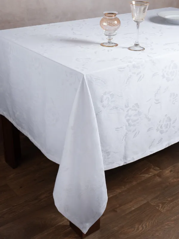 Προϊόν Ζακάρ τραπεζομάντηλο 10190 (140cm x 210cm) λευκό Εικόνα