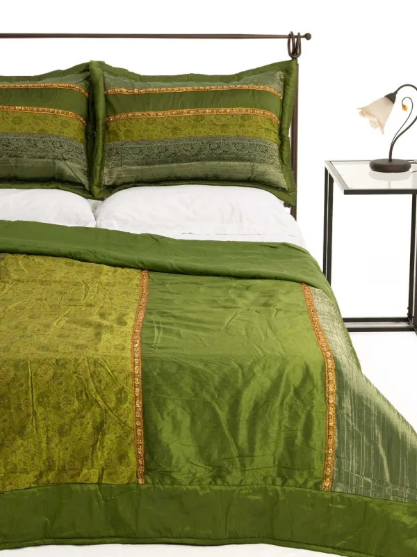 Προϊόν ΚΟΥΒΕΡΛΙ σετ (220cm x 240cm + 2 x 50cm x 70cm) TAJ MAHAL πράσινο Εικόνα