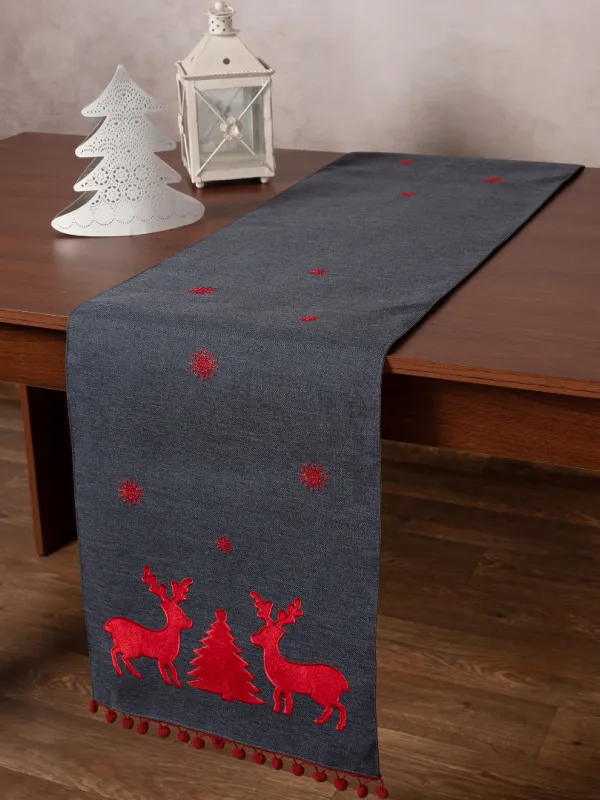 Προϊόν Χριστουγεννιάτικη τραβέρσα NW345 (35cm x 175cm) ανθρακί Εικόνα