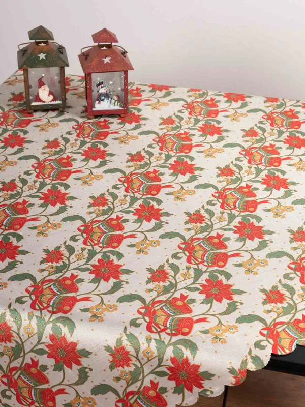Προϊόν χριστουγεννιάτικο τραπεζομάντηλο (140cm x 180cm) 326 ivory καμπάνες Εικόνα