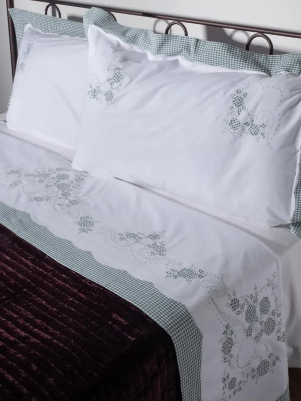 Προϊόν ΧΕΙΡΟΠΟΙΗΤΟ ΣΕΝΤΟΝΙ 644-1 ΤΡΙΩΝ ΤΕΜΑΧΙΩΝ (225CM X 270CM) ΠΡΑΣΙΝΟ Εικόνα