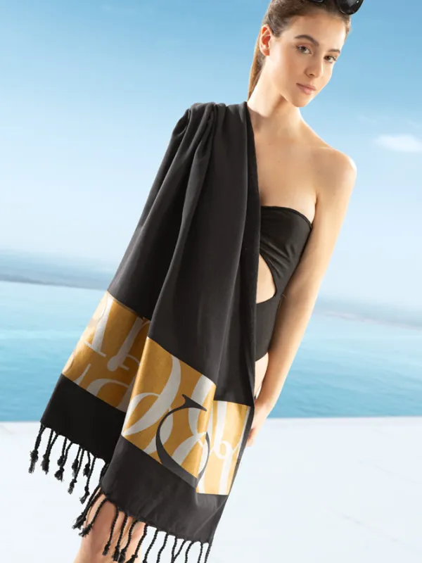 Προϊόν Πετσέτα Θαλάσσης - Παρεό Pestemal 25 Black  Εικόνα