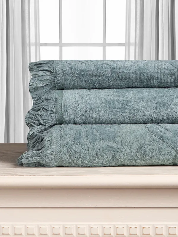 Προϊόν Βαμβακερή ζακάρ πετσέτα ALICIA 520gsm (50cm x 100cm) πράσινο Εικόνα