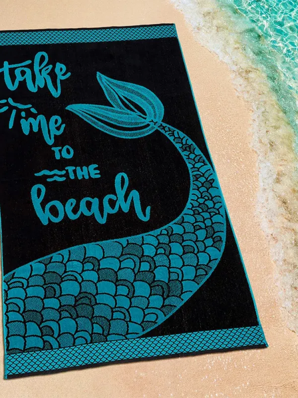 Προϊόν LINO ΠΕΤΣΕΤΑ ΘΑΛΑΣΣΗΣ BEACH TIME BLACK-PETROL 86X160 Εικόνα