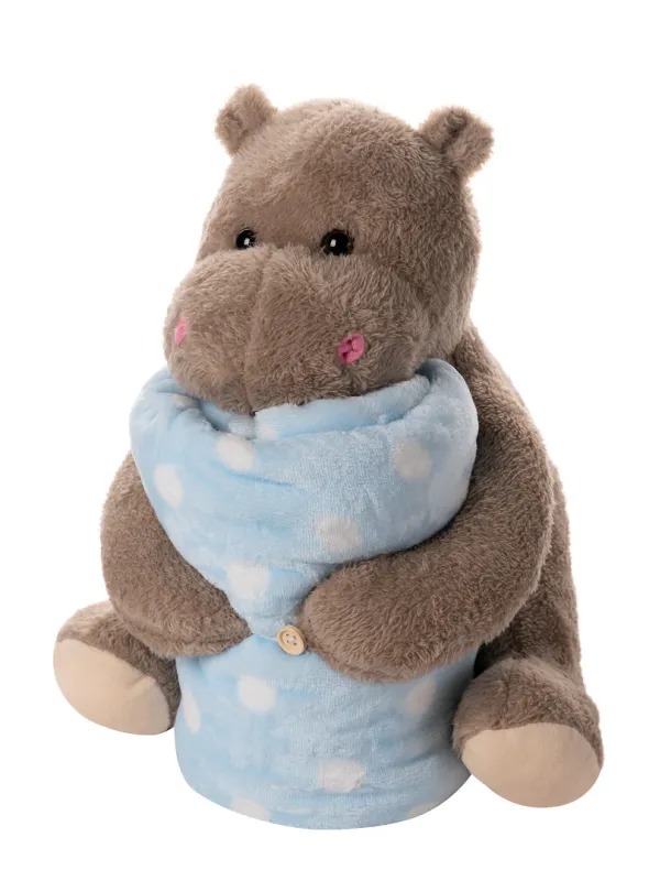 Προϊόν ΒΕΒΕ FLANNEL ΚΟΥΒΕΡΤΑΚΙ (80cm x 120cm) ιπποπόταμος σιέλ Εικόνα