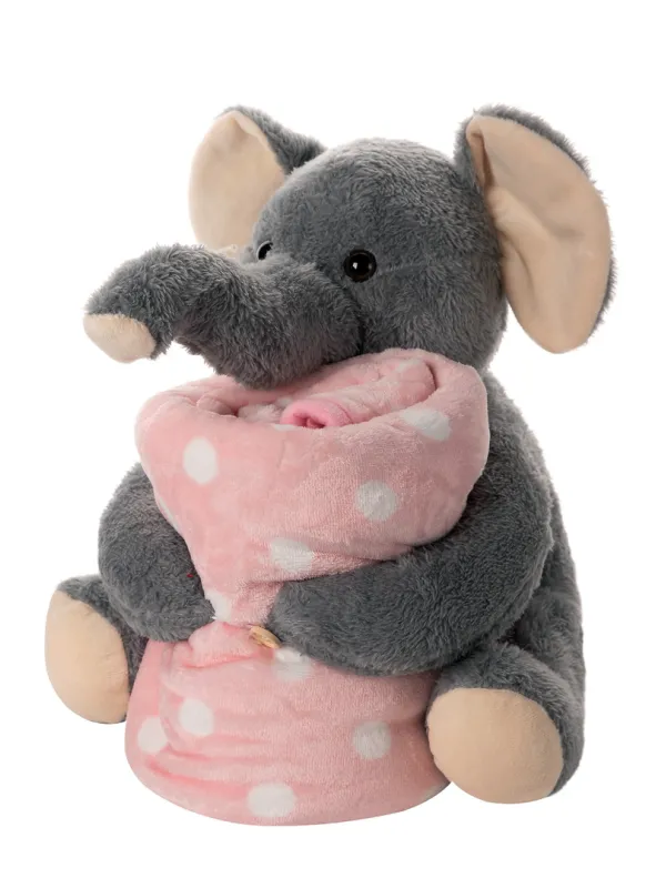 Προϊόν ΒΕΒΕ FLANNEL ΚΟΥΒΕΡΤΑΚΙ (80cm x 120cm) γκρί ελεφαντάκι ρόζ Εικόνα