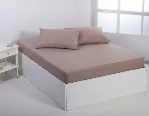 Βαμβακερό σεντόνι essentials (105cm x 200cm + 35cm) mashroom