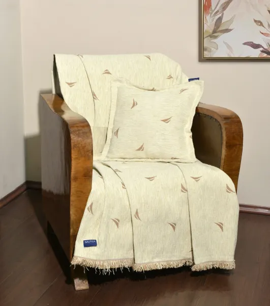 Ριχτάρι Διθέσιο 180x250 cm Σενίλ Εκρού Design 1000
