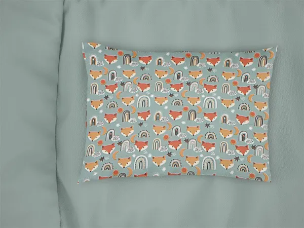 Μαξιλαροθήκη Εμπριμέ bebe Fox 528 35X45 Pale Cyan 100% Cotton