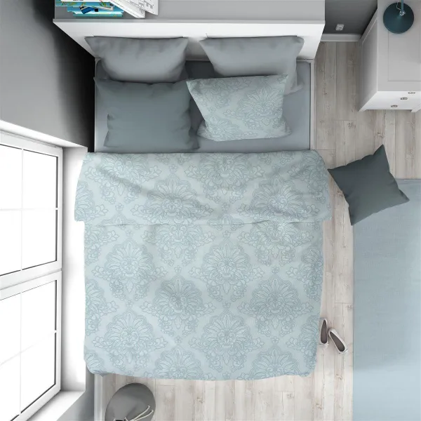 Πάπλωμα Εμπριμέ Άρτεμις 705 160X240 Light Blue-Grey 100% Cotton