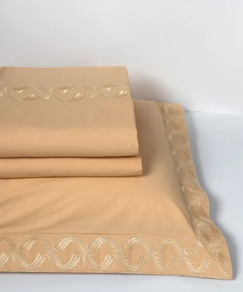 σεντόνια βαμβακερά ( 230cm x 250cm 2x 50cm x 70cm) M110 χρυσό