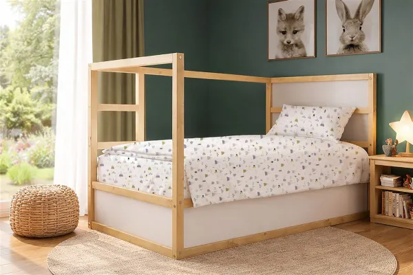 Παπλωματοθήκη Εμπριμέ kids Whimsical Mountainside 588 160X240 White-Grey 100% Cotton